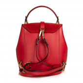 Rucsac tip geanta de dama, din piele naturala, DiAmanti Fausta Rosso